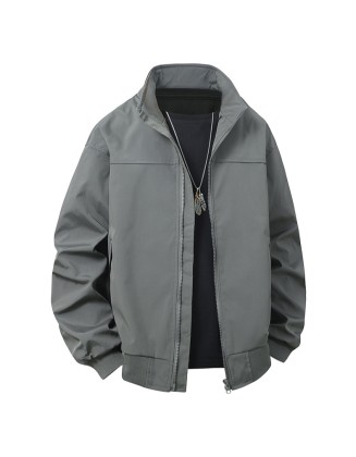 Fashionable Minimalist Stand-Collar Versatile Jacket