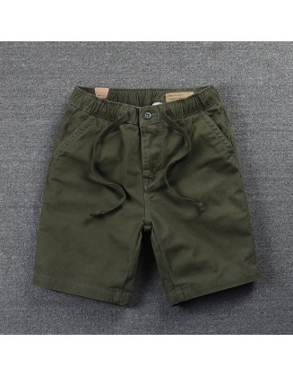 100% Cotton Loose-Fit Straight-Cut Casual Shorts