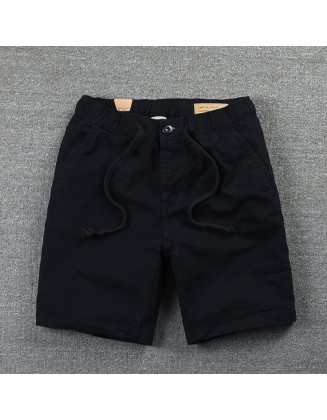 100% Cotton Loose-Fit Straight-Cut Casual Shorts