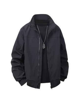 Fashionable Minimalist Stand-Collar Versatile Jacket